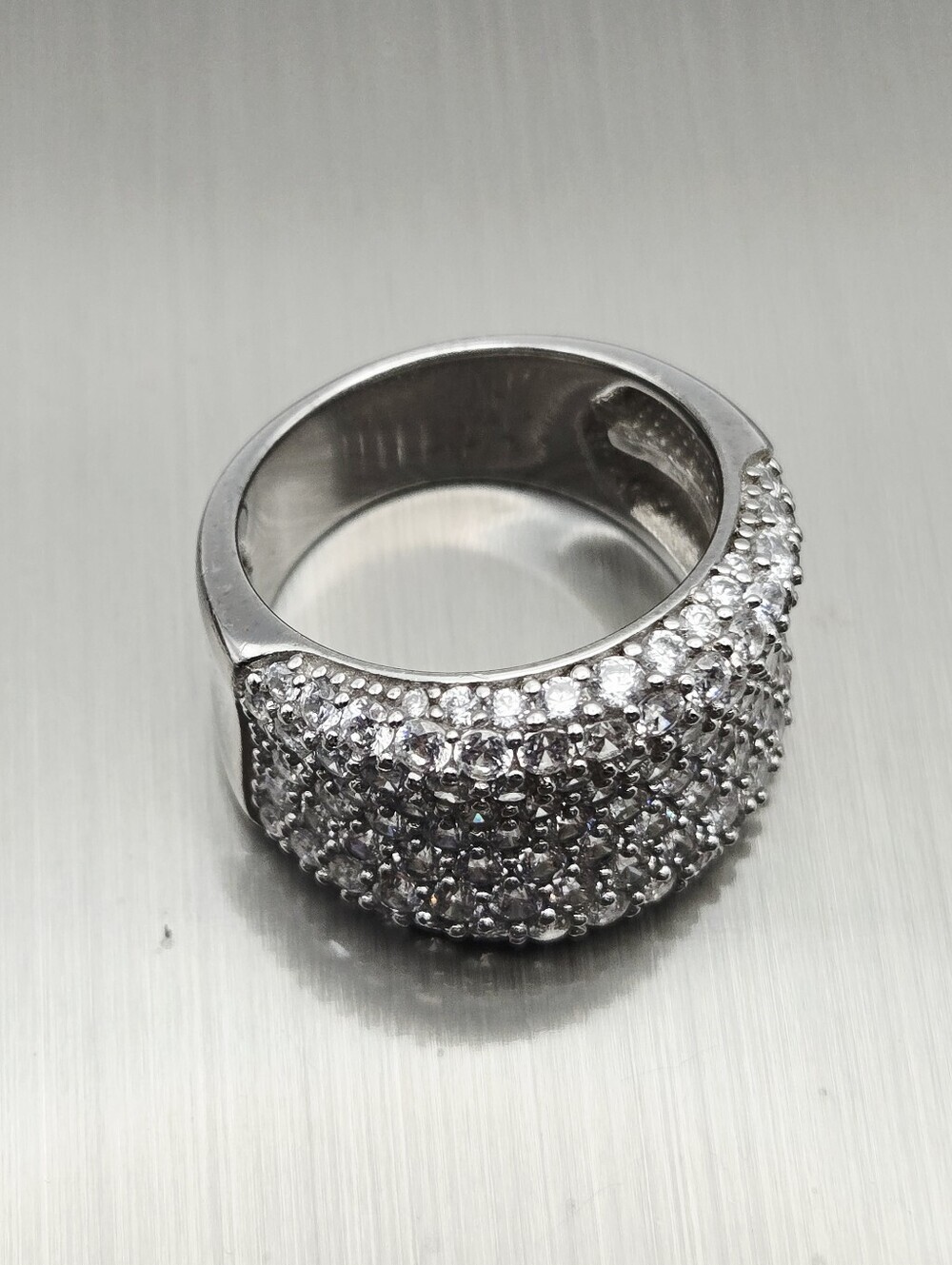 Sterling Sliver Ring Sw 925 CZ Ring Size 7.25 Weight 8g - Picture 7 of 17